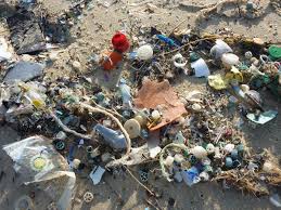 Ocean Plastics Pollution on beach - for micro-plastics article/blog